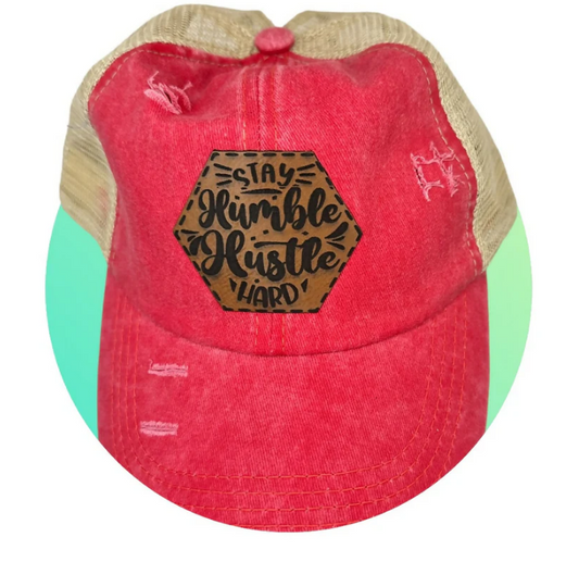 Stay Humble Hustle Hard Leatherette Patch